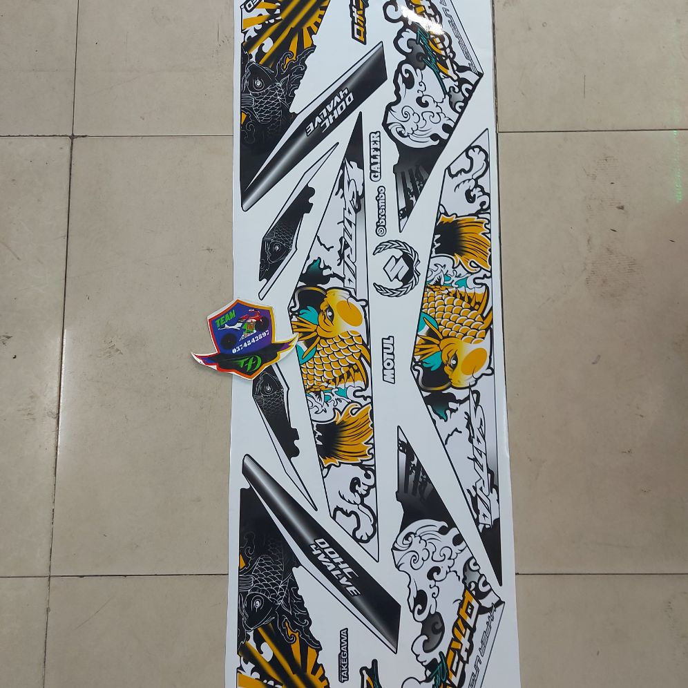 [HCM]Tem rời xe Sattia - raider cá chép hóa rồng cao cấp