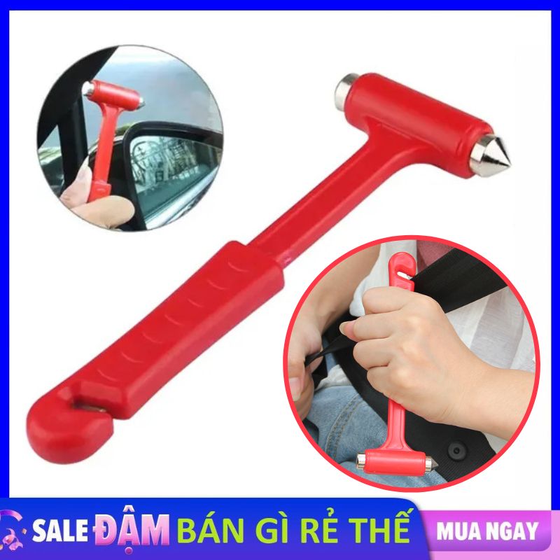 Búa Thoát Hiểm Ô Tô An Toàn Kèm Dao Cắt Đa Năng - Búa đập kính oto, Búa cứu hộ phá kính thoát hiểm trường hợp nguy cấp Có Dao Cắt Dây An Toàn Xe Hơi