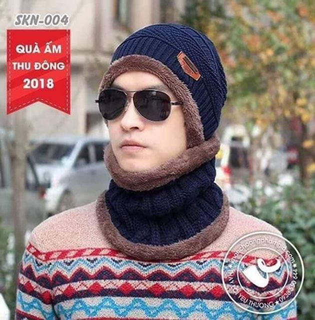 Sét mũ Len kèm khăn người lớn (nam nữ đều đội được) <3