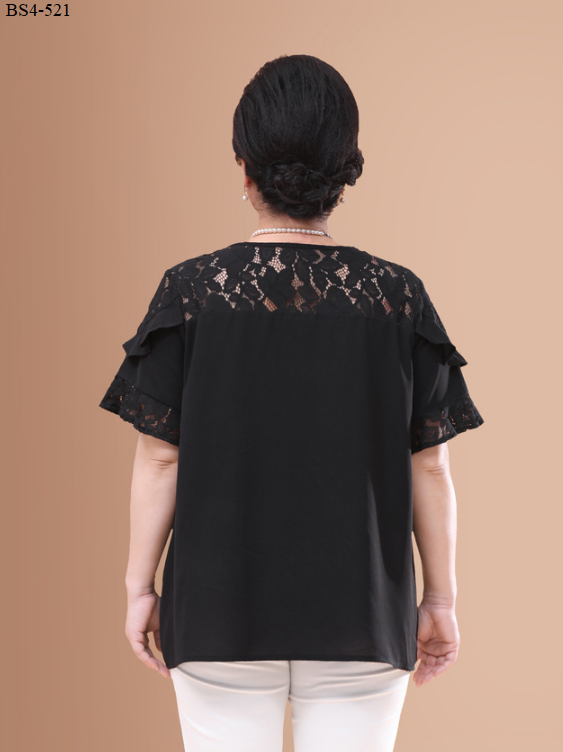 Áo kiểu phối ren trung niên bigsize BS4-521