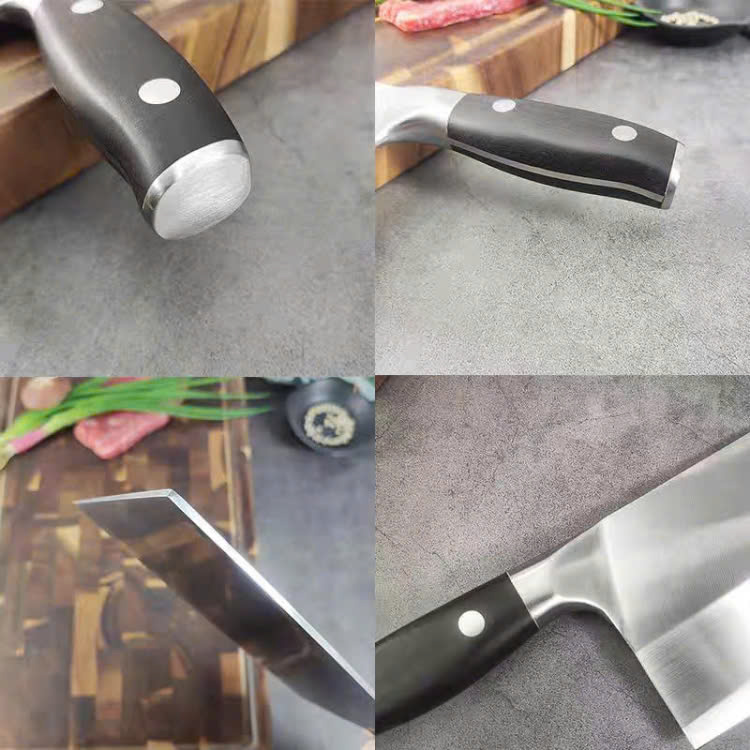 Dao chặt xương nhà bếp Akatuski nhập khẩu từ Japan bằng thép trắng ốp 3 lớp không gỉ-750gr