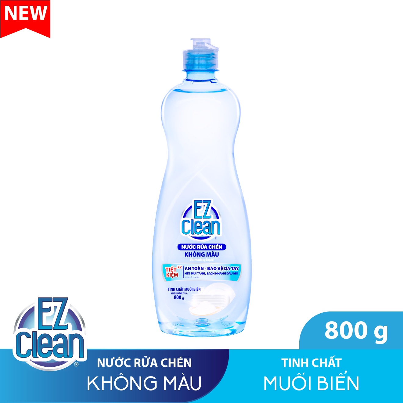 [HCM]Nước rửa chén EZ CLEAN muối chai 800g date mới nhất
