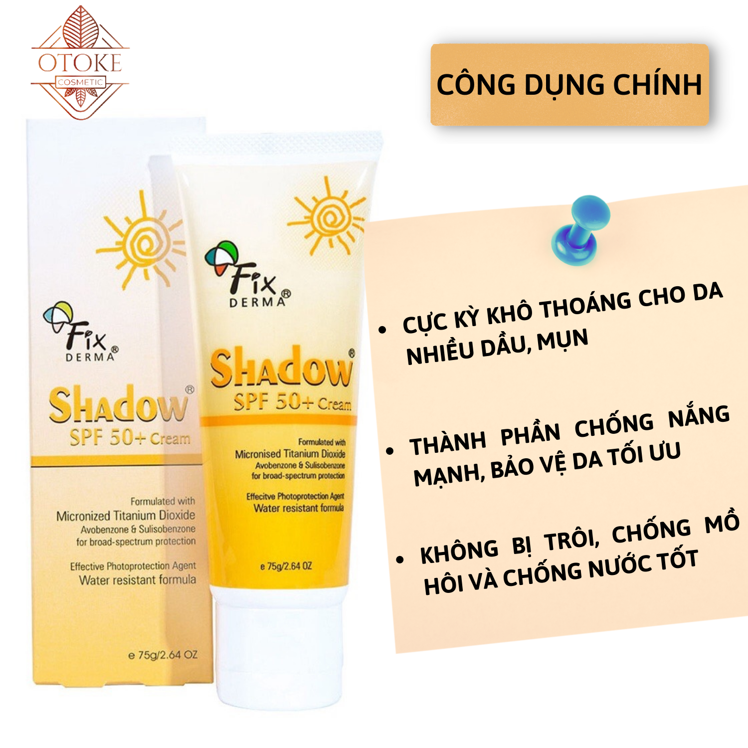 [CHÍNH HÃNG] Kem chống nắng Fixderma 75g