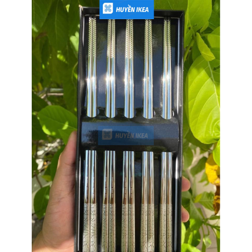 Đũa inox đặc ruột 304 Nhật set 5 đôi