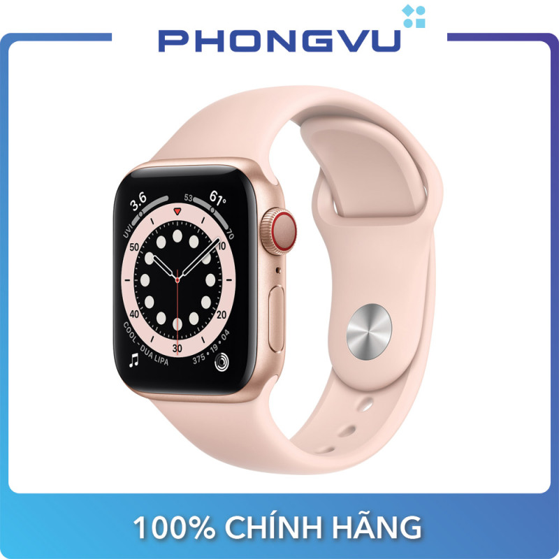 Đồng hồ thông minh/ Apple Watch Series 6 GPS + Cellular, 40mm Gold Aluminium Case with Pink Sand Sport Band - Regular M06N3VN/A - Bảo hành 12 tháng
