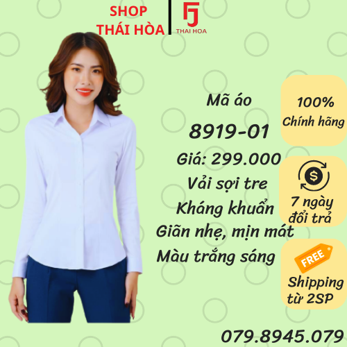 Áo thái hòa vải sợi tre 8919 đủ màu
