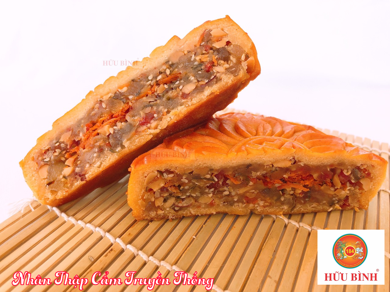 Bánh Trung Thu - 01 chiếc 220g nhân thập cẩm Hữu Bình