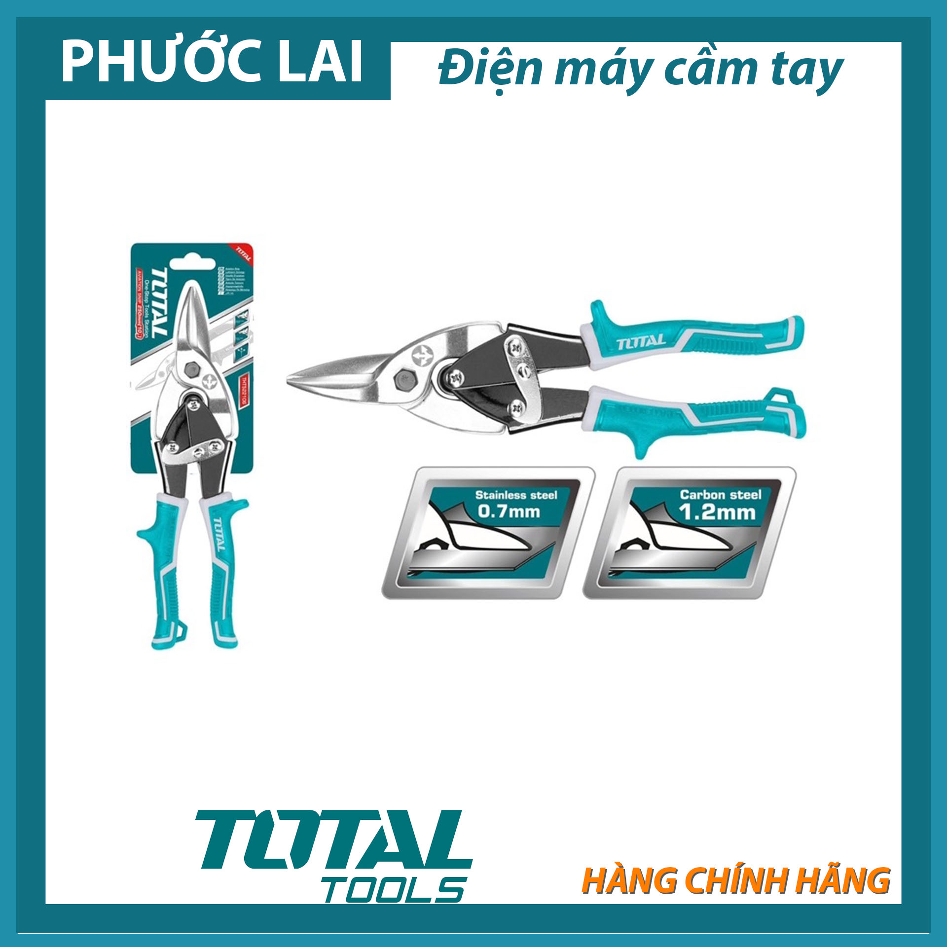 Kéo cắt tôn mũi thẳng 10" Total THT522106
