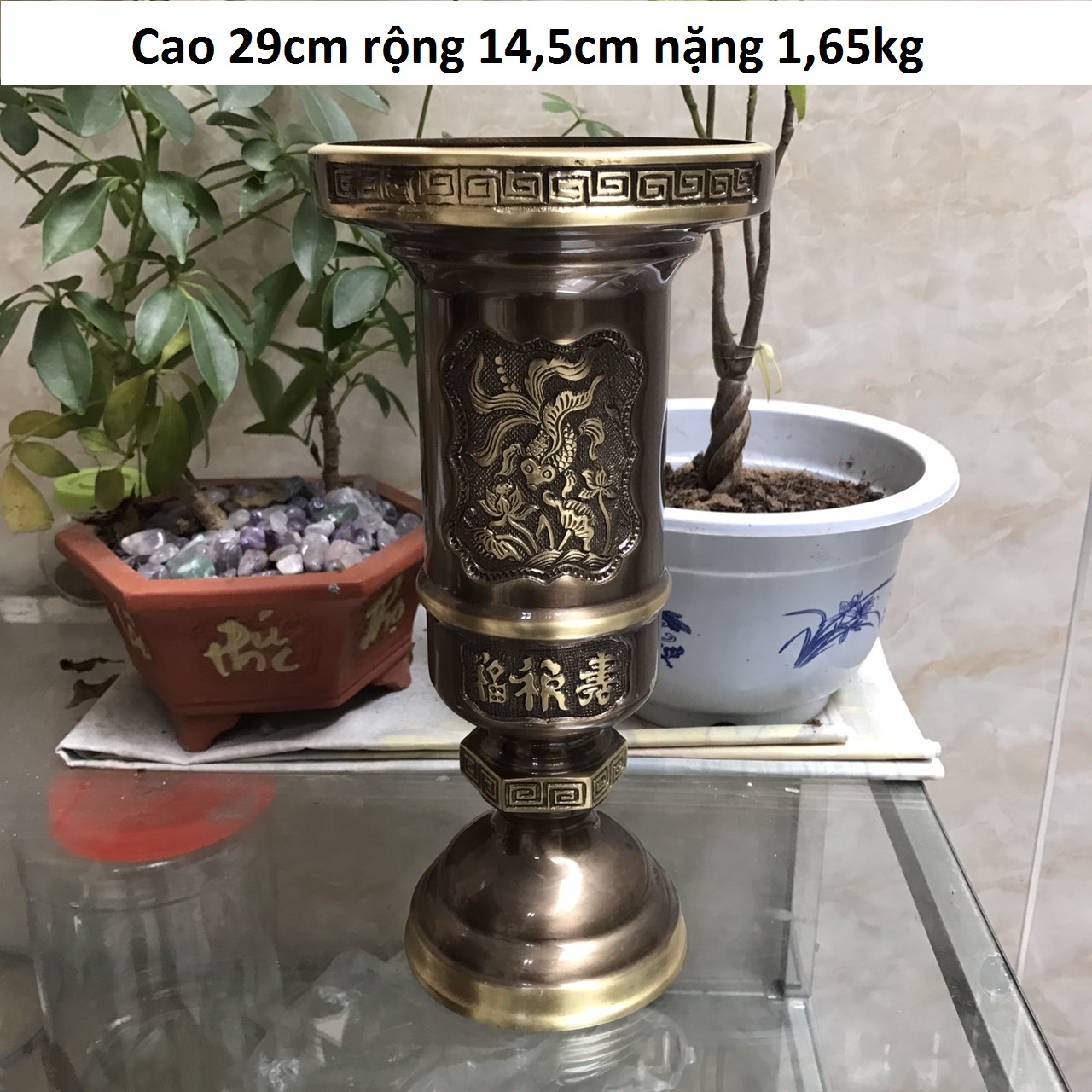 Ống nhang ban thờ bằng đồng cao cấp MS29