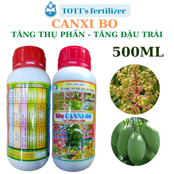 Phân bón cho cây trồng Canxi bo Chống rụng Nụ Trái non Tăng thụ phấn đậu trái - Chai 500ml TOTT's fertilizer