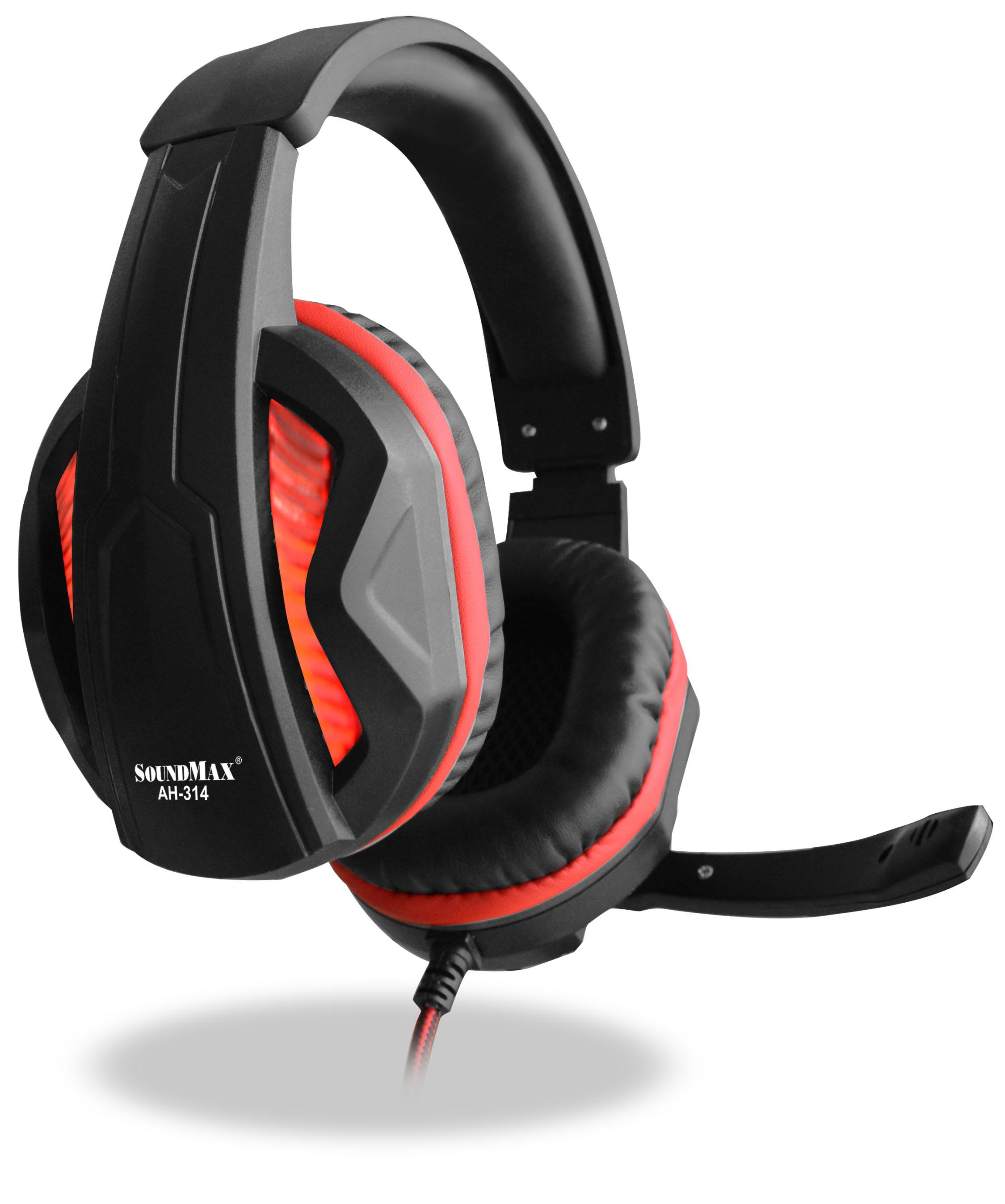 Tai nghe Game Soundmax AH-314 (Màu Đen phối đỏ)