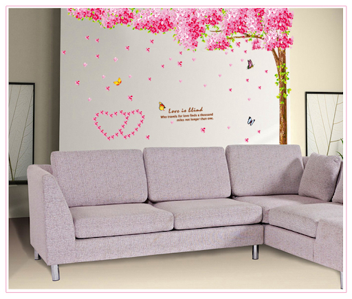 Decal dán tường giàn cây đào Binbin PK02