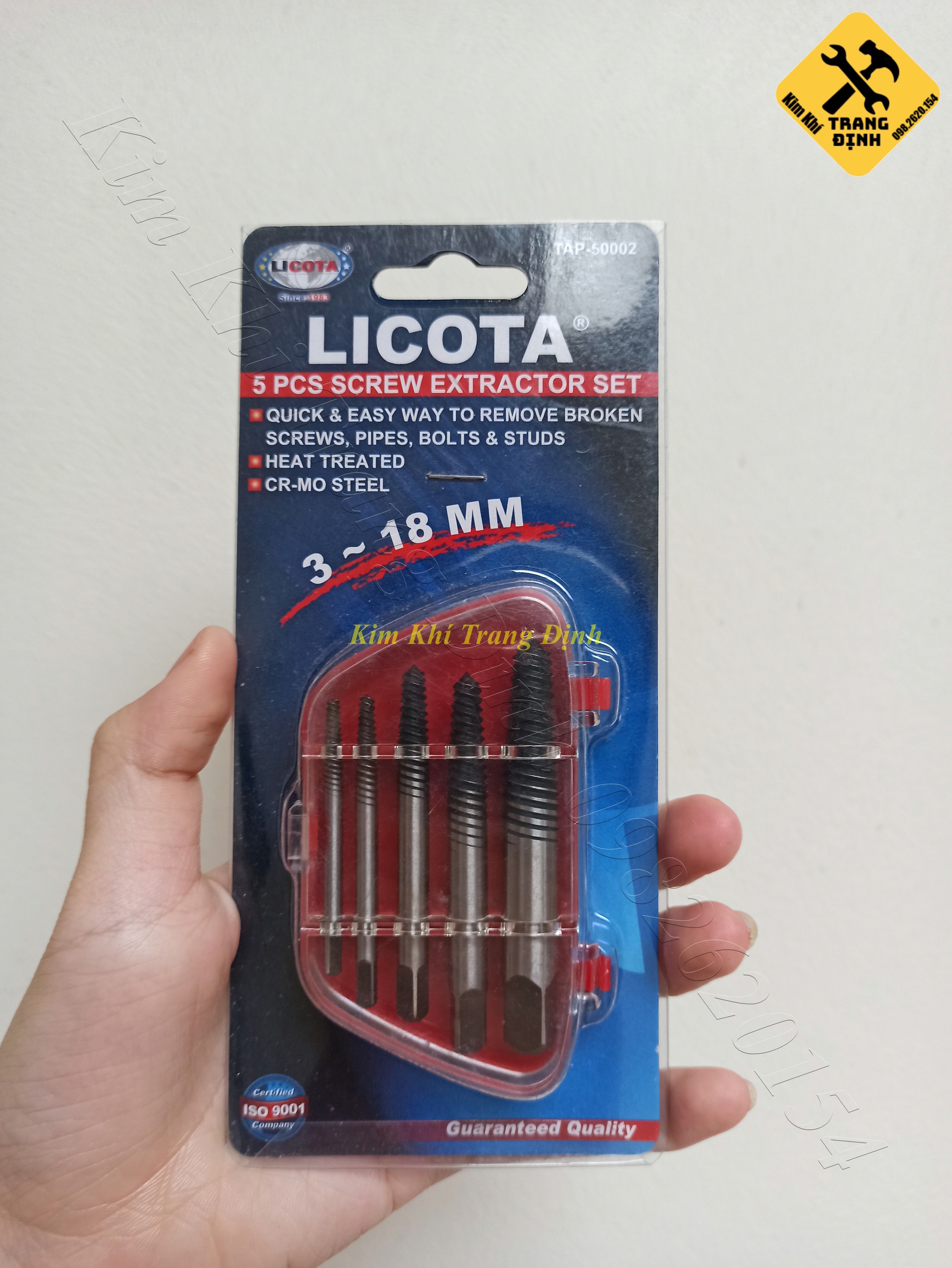 Bộ 5 Vít Mở Ốc Gãy Ốc Trờn Zen Licota - Taro Ren Ngược