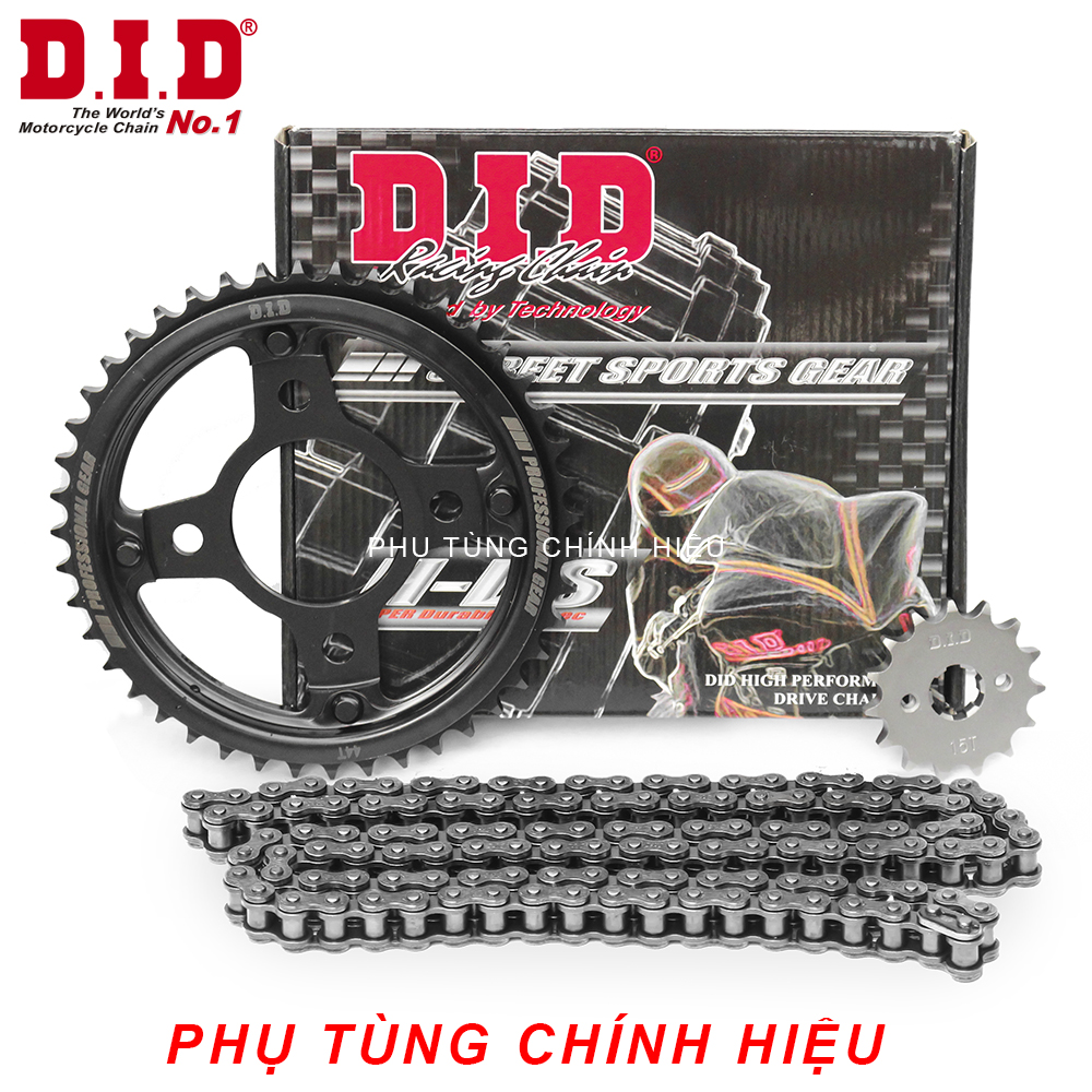 Nhông sên dĩa DID xe Winner X/150 sên đen HDN (HDS) (sên 10 ly) 428HDN-120L, 15T-44T - 100% Hàng chính hãng