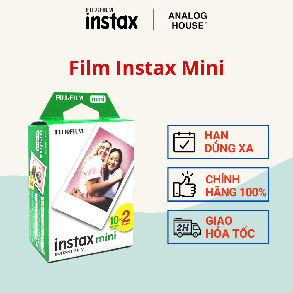 Film Instax Mini FUJIFILM - Viền trắng - Date xa 2024-2025 - Giấy in ảnh cho máy chụp lấy liền Fujifilm Instax Mini