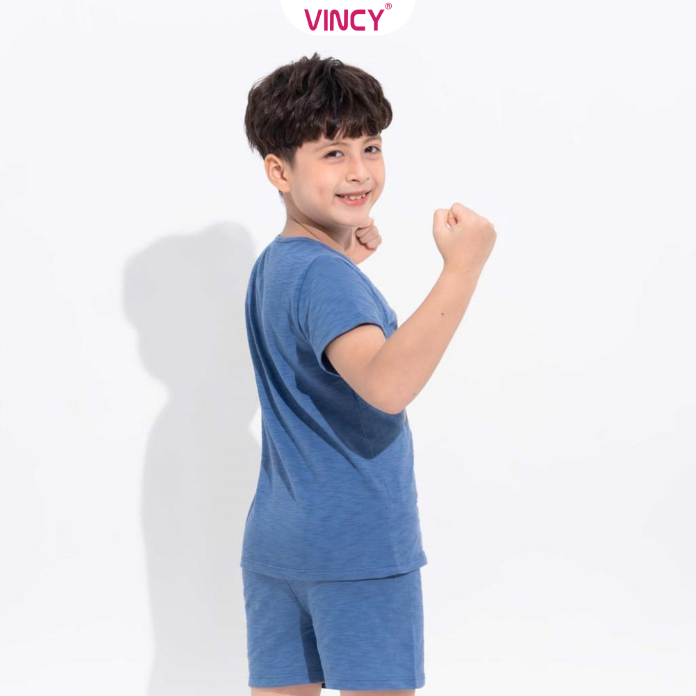 [Mua 3 giảm 20%, mua 2 giảm 15%] Bộ Đồ Short Thun Bé Trai Vincy Thoáng Mát SST032W11