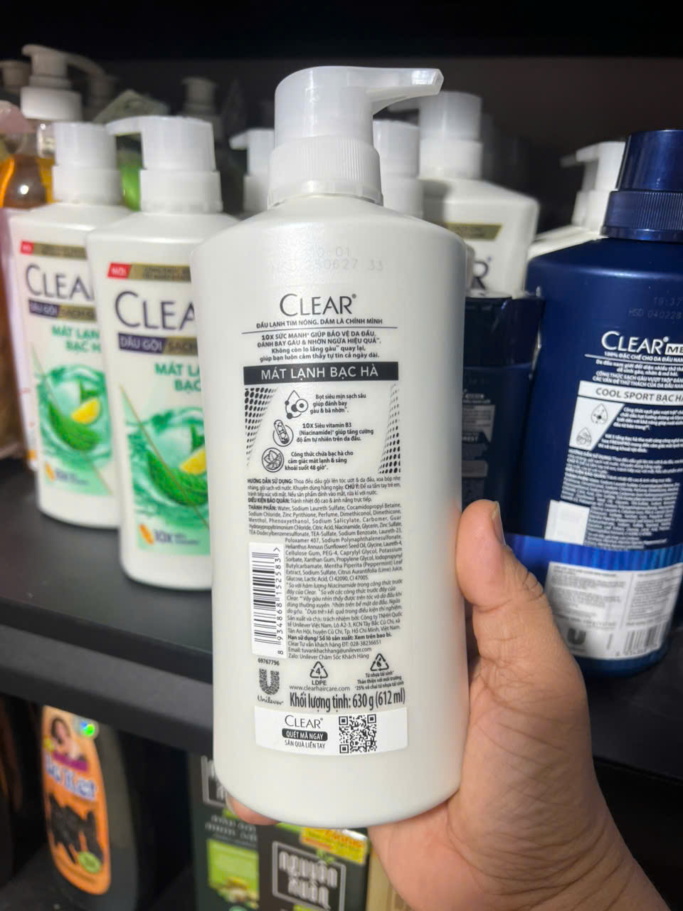 [HCM]Dầu gội sạch gàu Clear mát lạnh bạc hà 630ML