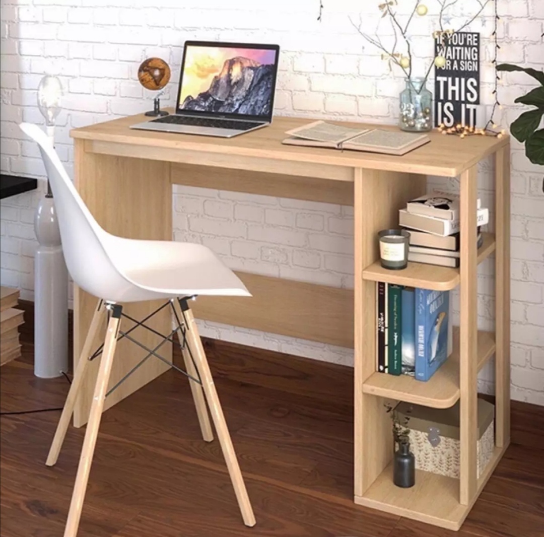 Bàn làm việc. Bàn học kèm giá để đồ. Kích thước: Dài 100 x cao 75 x sâu 40cm. Gỗ MDF cao cấp, Màu vân gỗ