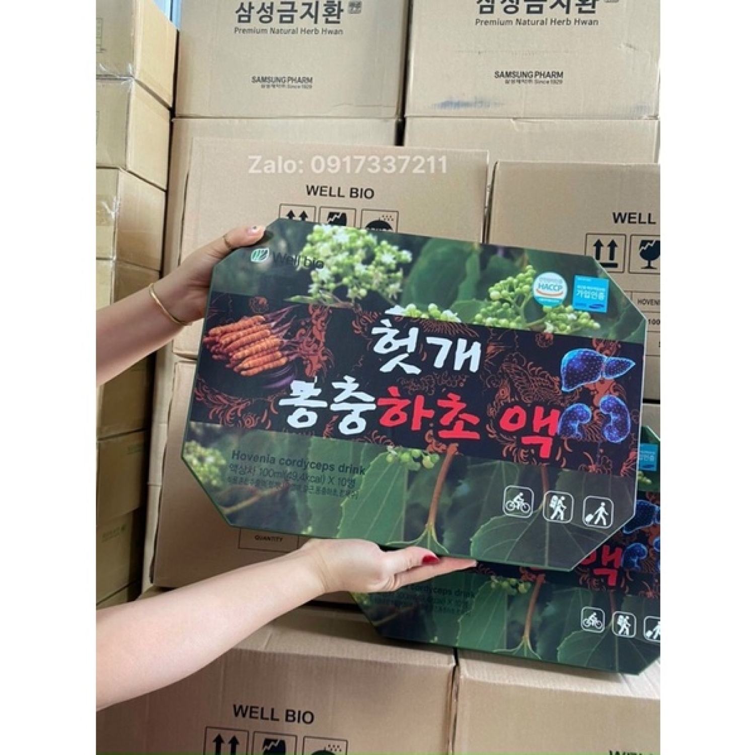 Nước Bổ Gan Đông Trùng Well Bio - Hovenia Cordyceps Drink 10 chai