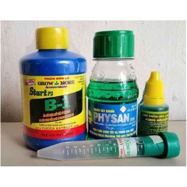 Bộ sản phẩm chống thối nhũn, kích rễ, kieki cho lan: physan 20sl; cp hùng nguyễn, keiki duy spray; vitamin b1
