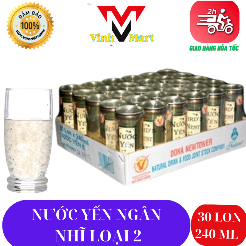 Nước Yến Ngân Nhĩ Natural Loại 2 Lốc 6 Lon 240 Ml