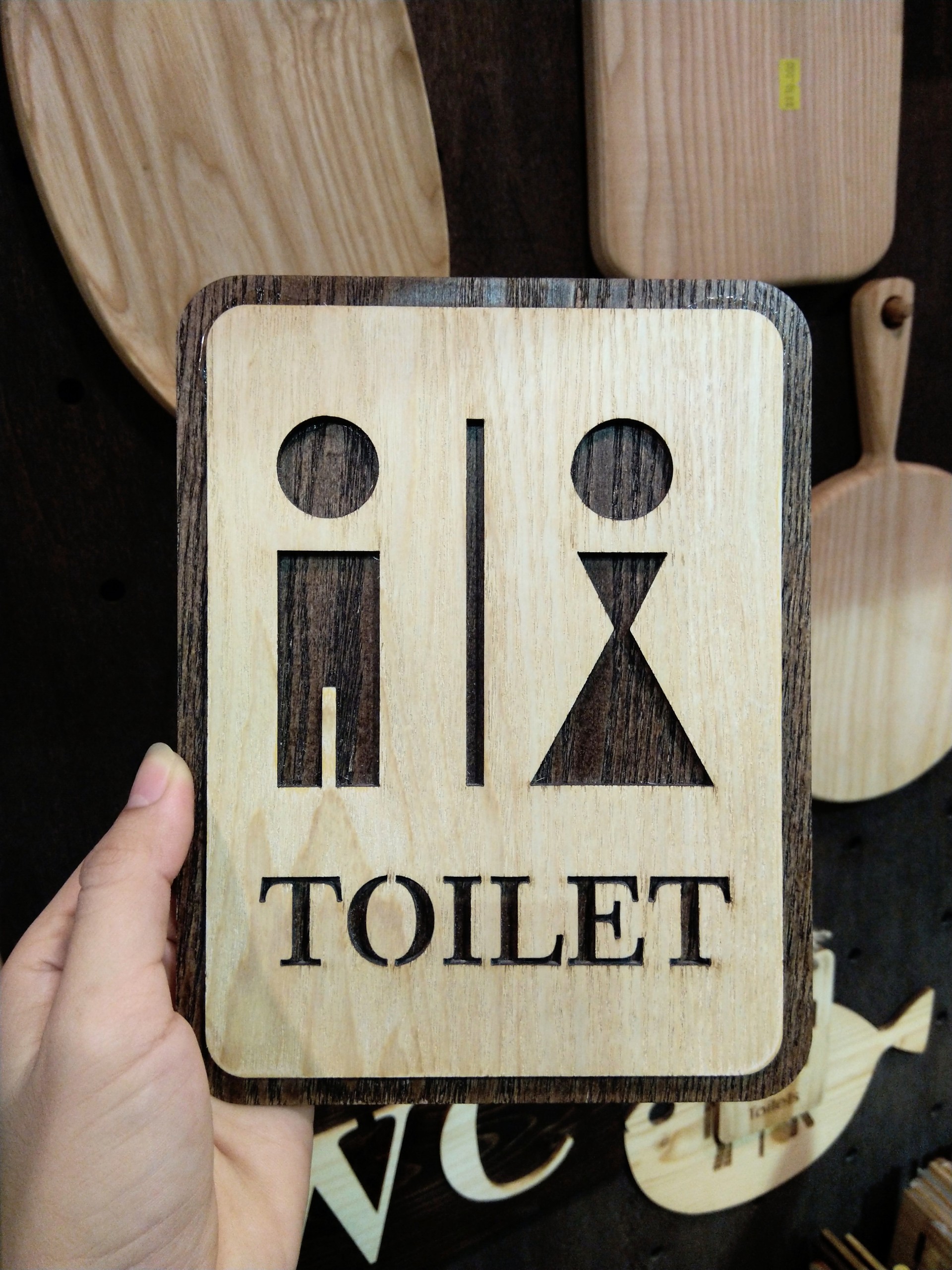 Bảng gỗ toilet mẫu 15 - xưởng luxi decor