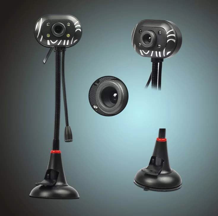 [HCM]WEBCAM chân cao có mic có 4 đèn led - Màu đen-W03