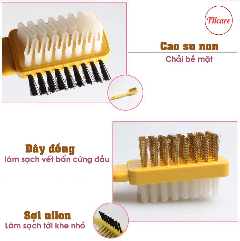 Bàn chải vệ sinh da lộn, nubuck 3 mặt