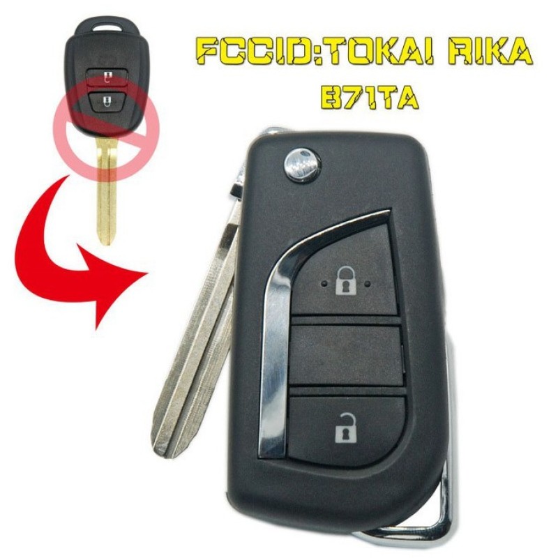 HCM - Chìa khóa gập theo xe Toyota Vios, Yaris 2010-2013, 2014-2018, 2019-2020, tặng kèm pin ( bảo hành 12 tháng )