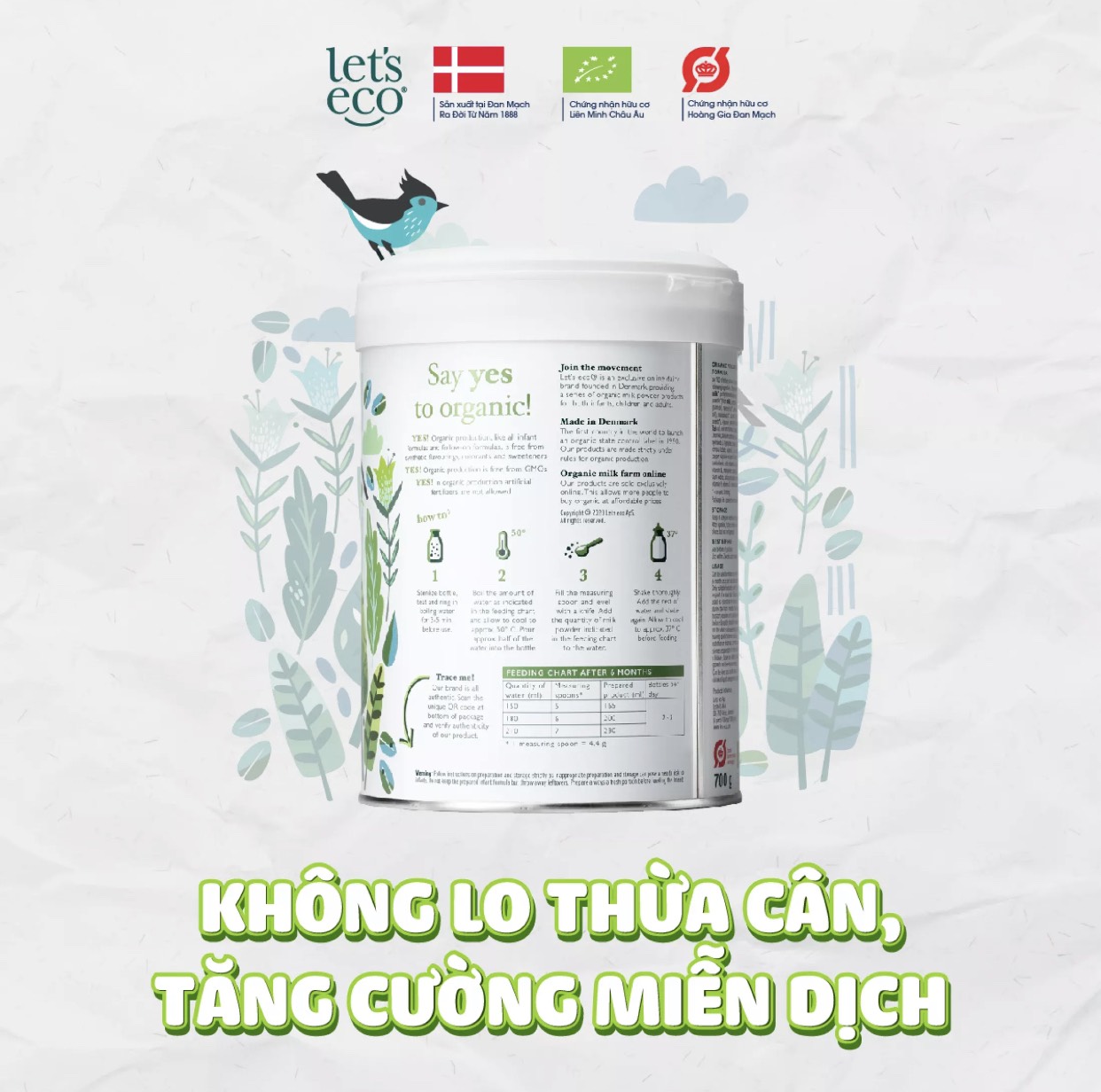 Sữa Bột Organic Let's Eco số 2 Cho Bé từ 6 tháng 700g (100% hữu cơ)