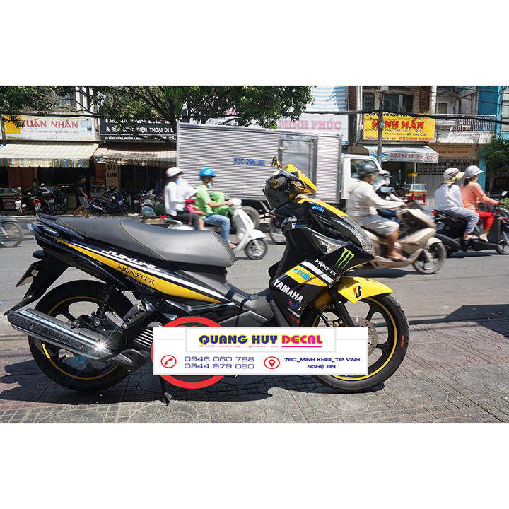 Tem trùm Nouvo SX vàng đen monster - Độ dán team trùm decal xe máy Nouvo SX vàng đen monster - Team trùm decal xe máy Nouvo rẻ đẹp và chất