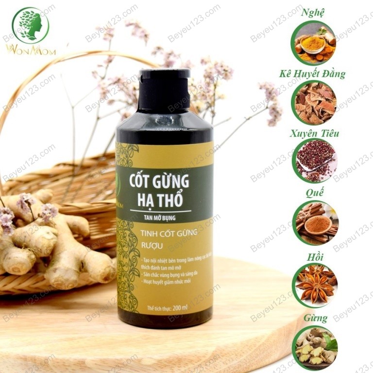 Cốt gừng hạ thổ tan mỡ bụng 200ml - Wonmom (Việt Nam)
