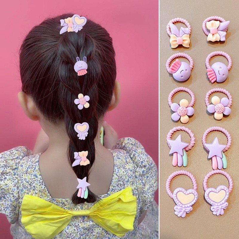 Set 10 cột tóc mẫu mới siêu yêu cho bé