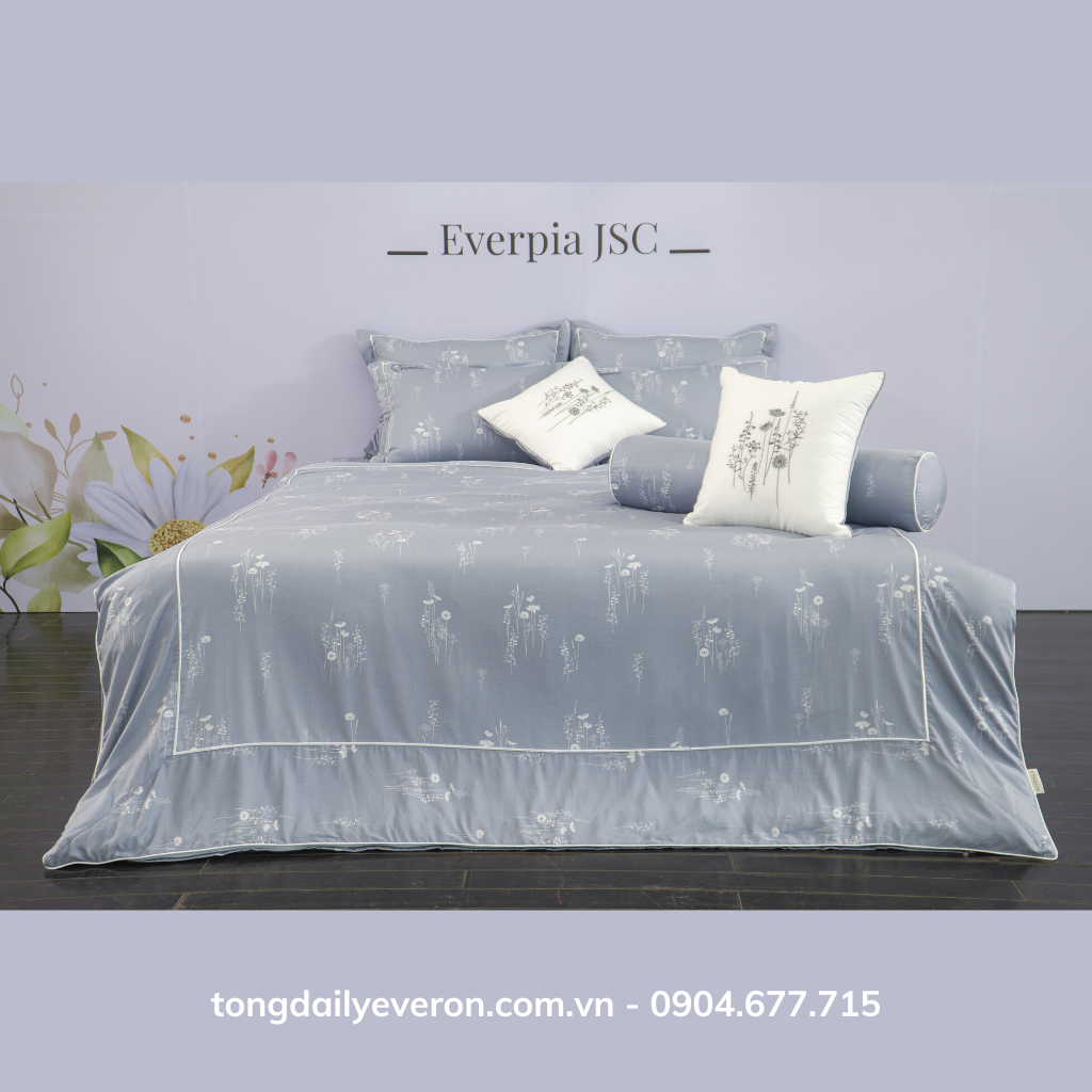 Bộ ga chun chần Everon EPM 22075 ( 01 ga chun chần + 02 vỏ gối 45cmx65cm )
