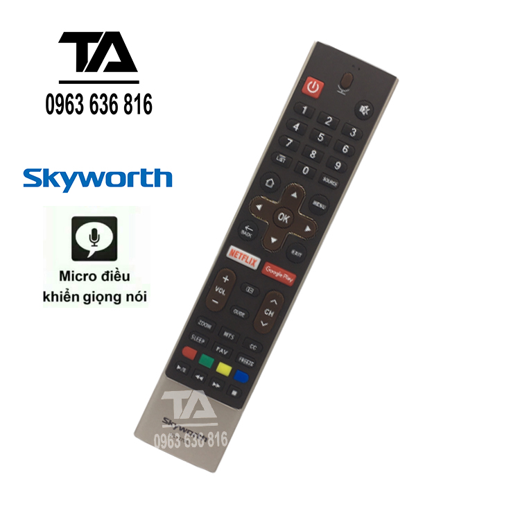 Điều khiển tivi Skyworth giọng nói - Hàng mới chính hãng Skyworth - Tặng kèm Pin