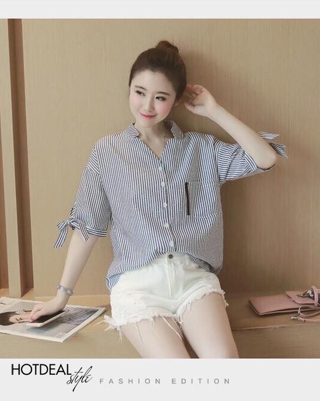 [HCM]Áo sơ mi sọc esla xinh xắn
