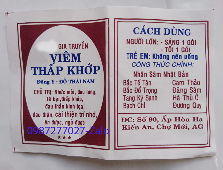 [Mẫu mới-Chính gốc] 50 Gói Thấp khớp Đỗ Thái Nam (Dạng viên)