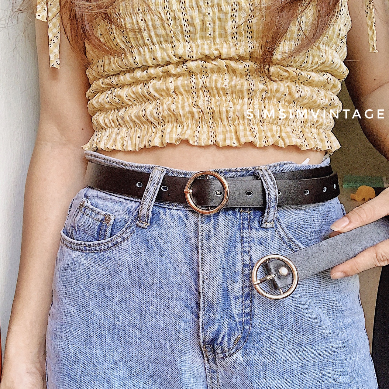 Dây nịt nữ tròn 2.3cm da đẹp - Dây thắt lưng tròn Ulzzang xinh xắn cho nữ mặt tròn nhỏ