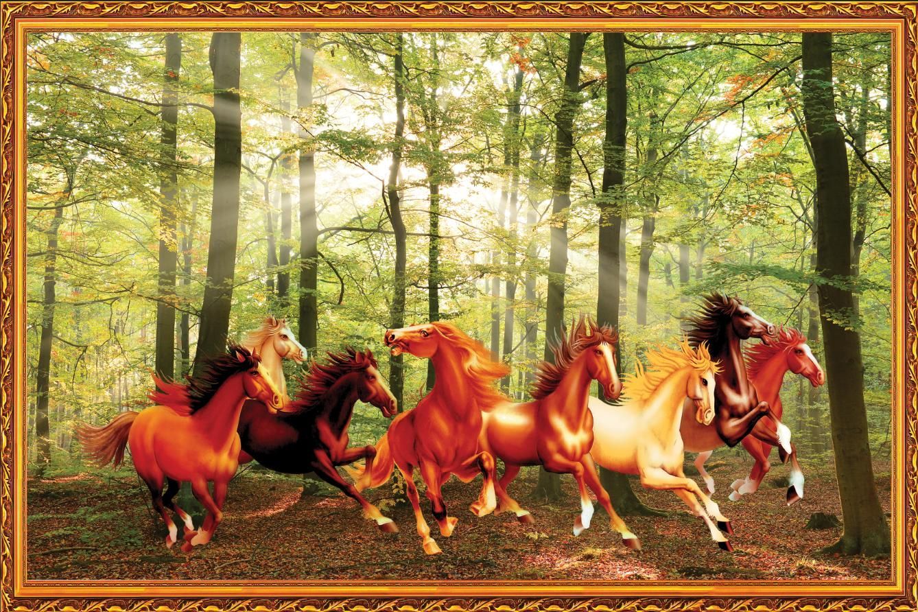 Tranh ngựa Mã Đáo Thành Công in trên lụa cao cấp bằng mực UV Mỹ phủ bóng