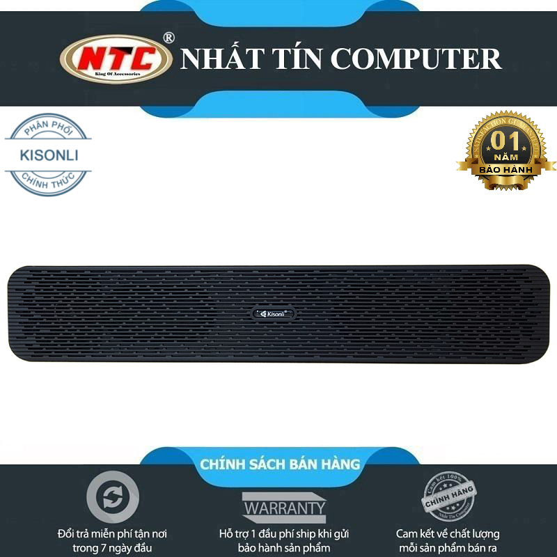 Loa bluetooth dạng thanh Kisonli VS-1 hỗ trợ TWS kết nối cùng lúc 2 loa