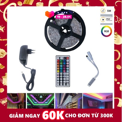 Bộ led dây dán 5m 5050RGB đổi 7 màu 44 phím ( 44 keys)