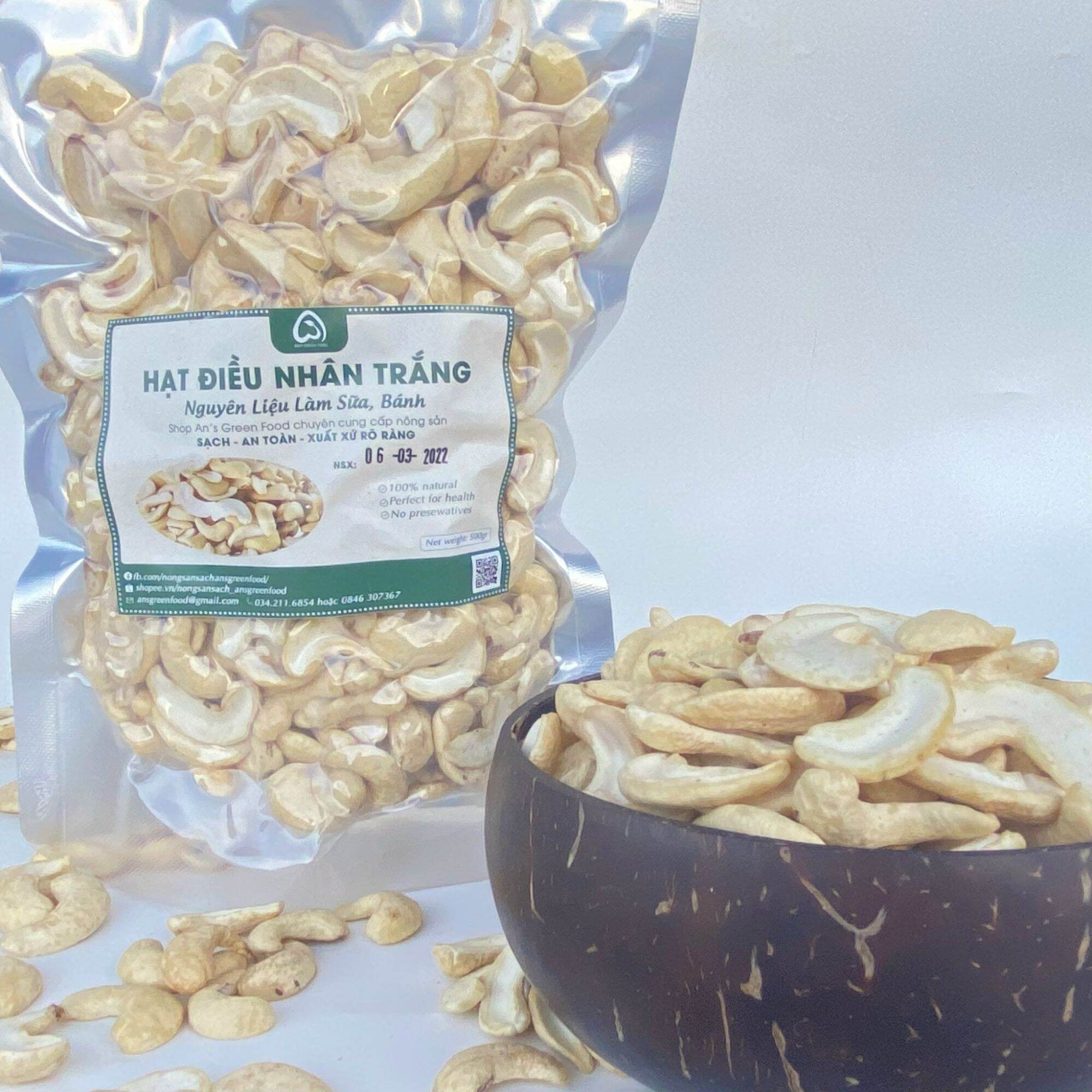 Hạt Điều Tươi Sạch Vỏ Vỡ Đôi (Size Lớn) (500g)