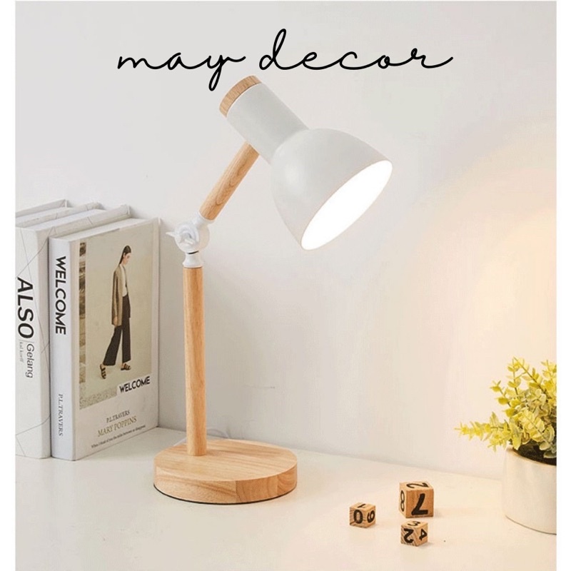 Đèn học đế gỗ bảo vệ mắt Décor phong cách Hàn Quốc - MAY.DECOR