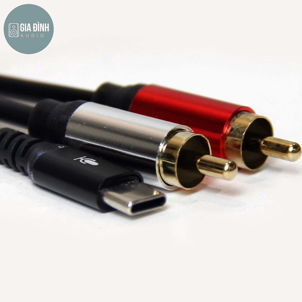 Cáp Type C ra 2RCA (bông sen) Kiwi - Chính hãng
