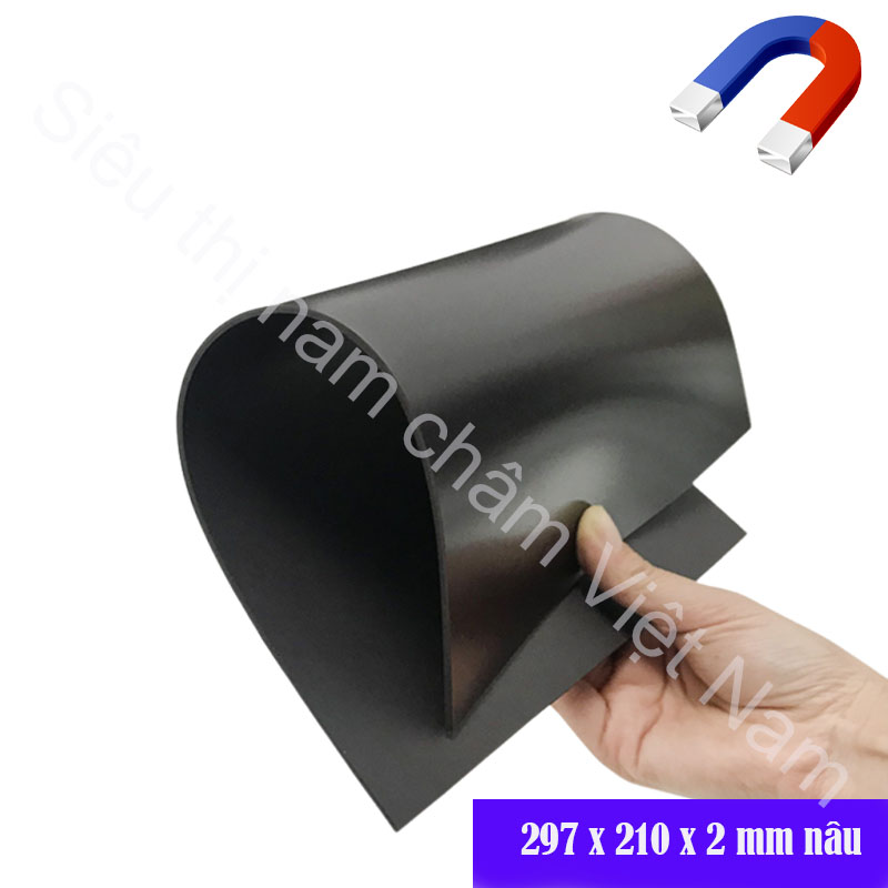 Tấm A4 nâu dày 2mm, nam châm dẻo siêu từ tính, siêu tiện dụng