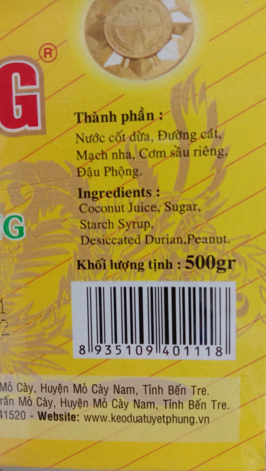 KẸO DỪ.A  Bến Tre (SẦU RIÊNG ĐẬU PHỘNG )