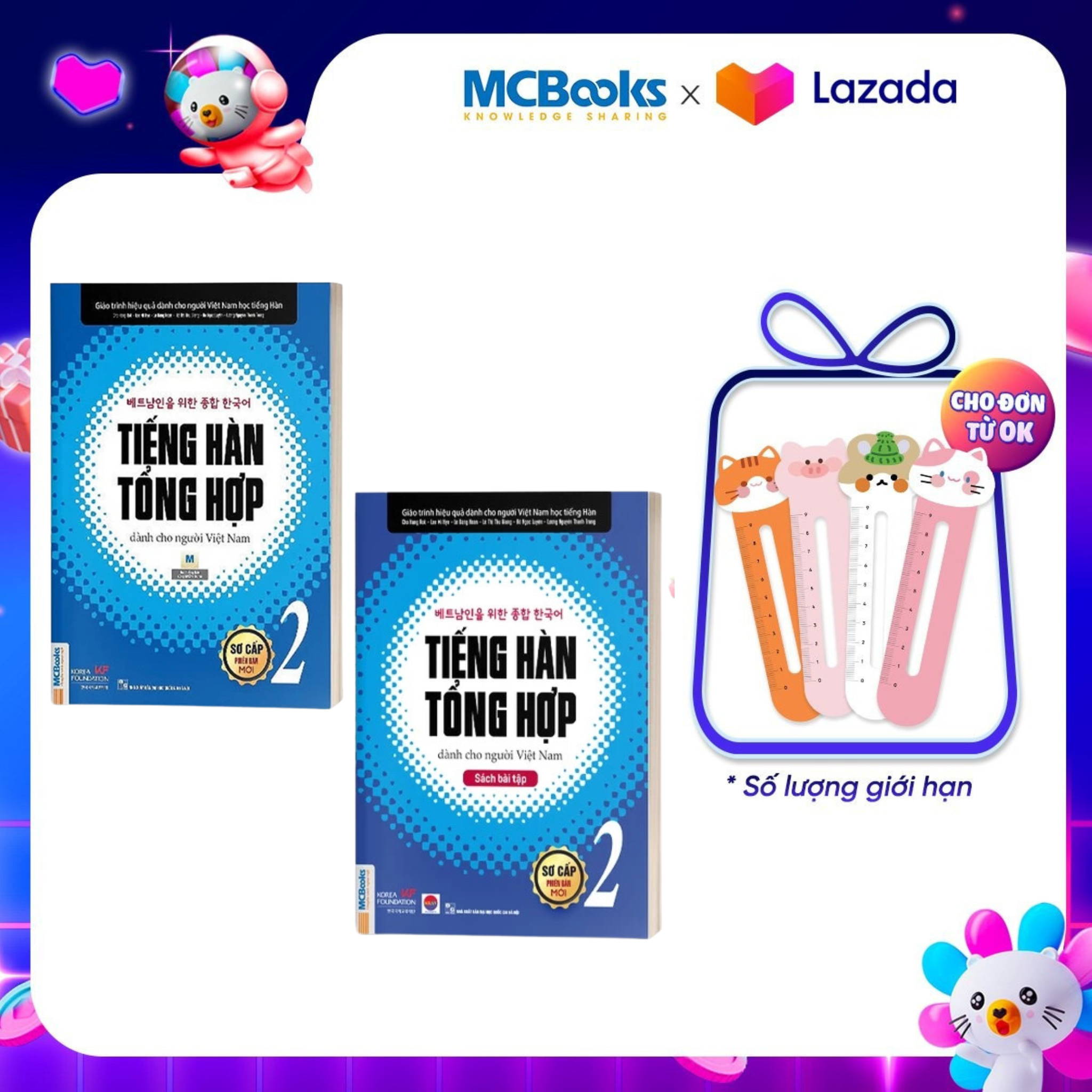 Combo Tiếng Hàn Tổng Hợp Sơ Cấp 2 Dành Cho Người Việt Nam Bản Đen Trắng - Mcbooks