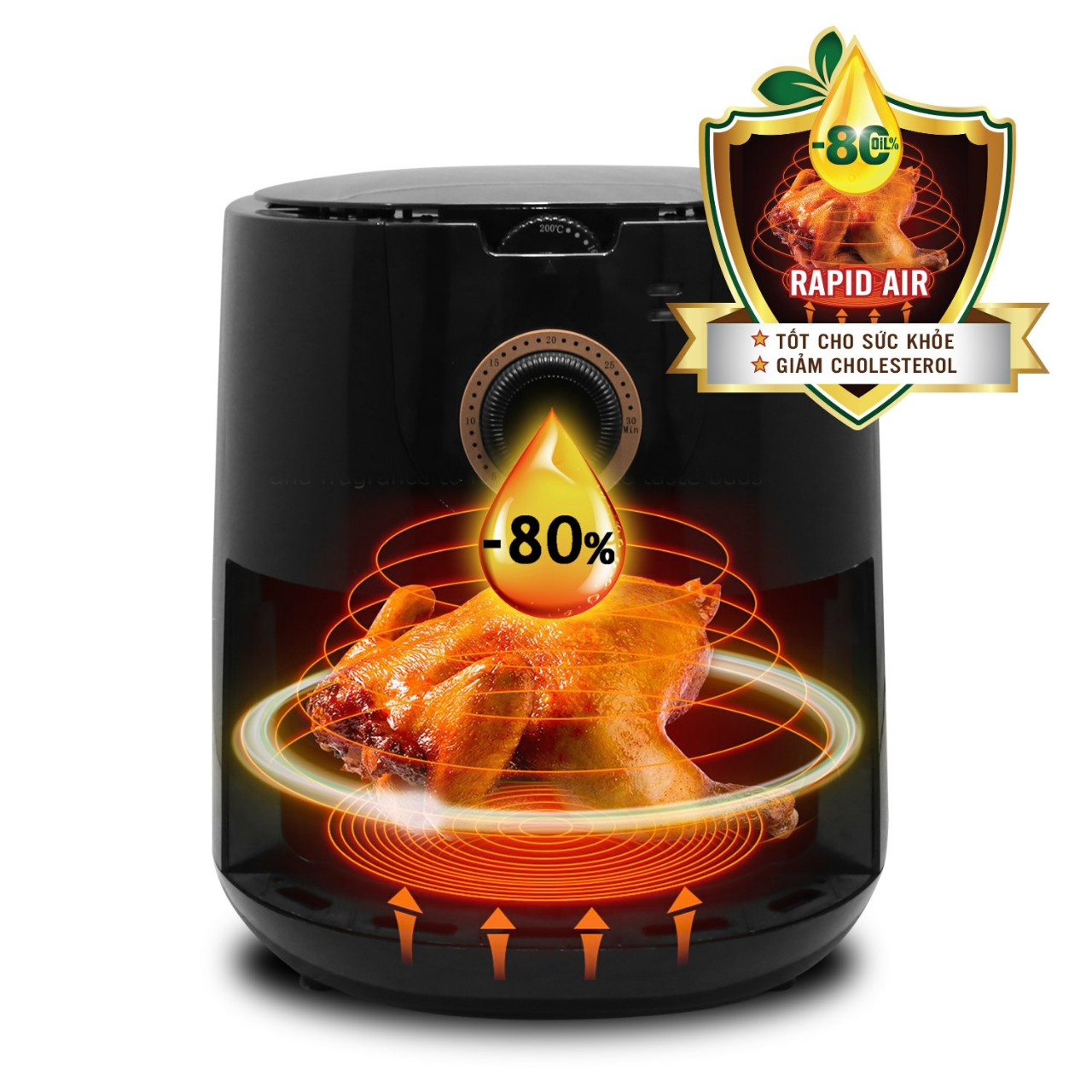 Nồi Chiên Không Dầu 4.5L Comet CM6836
