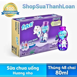 HSD T4-2022 Thùng 48 Chai Sữa Chua Uống Fristi Hương Nho 80ml thumbnail