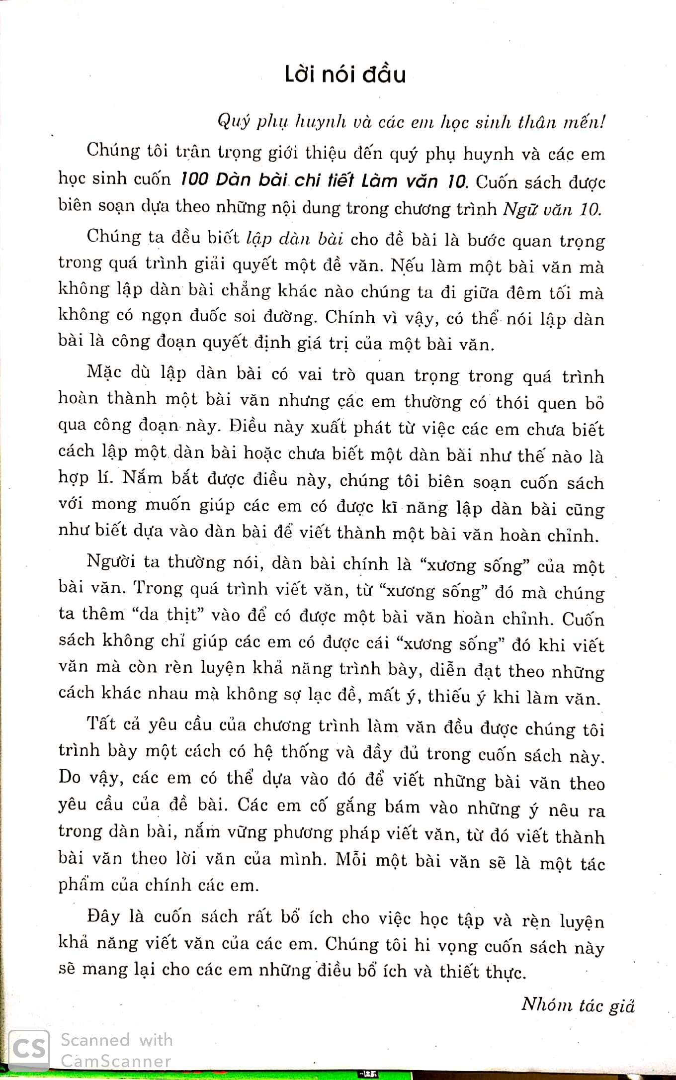 [HCM]100 dàn bài chi tiết làm văn lớp 10